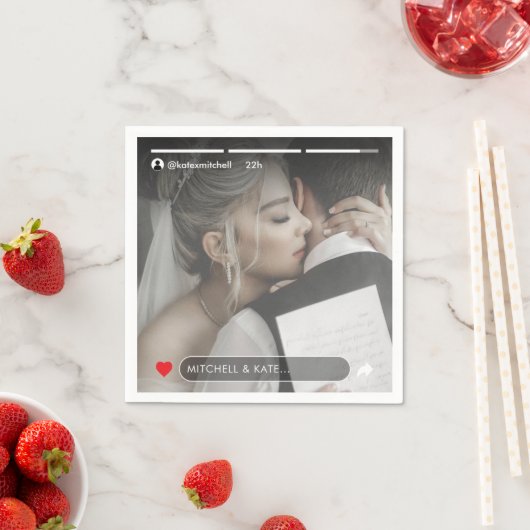 ソーシャルメディア記事の投稿写真結婚のナプキンス スタンダードカクテルナプキン (インサイチュ)