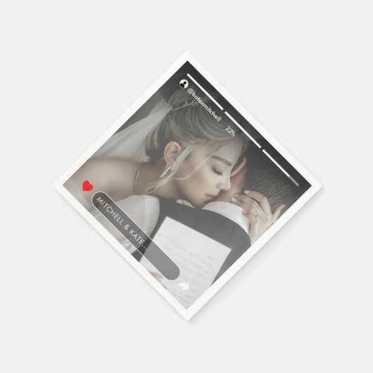 ソーシャルメディア記事の投稿写真結婚のナプキンス スタンダードカクテルナプキン (角)