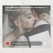 ソーシャルメディア記事の投稿結婚写真 スパークリングワインラベル (シングルラベル)