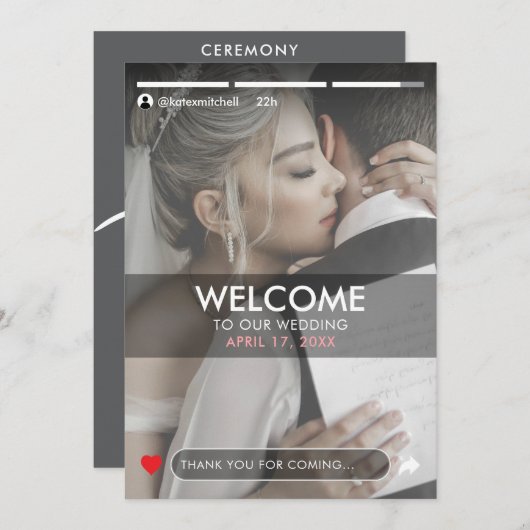 ソーシャルメディア記事の投稿結婚写真 プログラム (正面/裏面)
