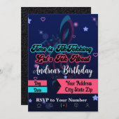 ソーシャルメディア誕生日招待状10代の、音楽アプリ 招待状 (正面/裏面)