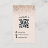 ソーシャルメディア赤面ピンクQRコード写真の追加 名刺 (裏面)