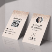 ソーシャルメディア赤面ピンクQRコード写真の追加 名刺