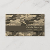 ソーシャルメディア軍隊妻カモフラージュ金ゴールドグリッター 名刺 (正面)