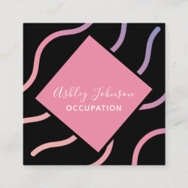 ソーシャルメディア追加ロゴQRコードトレンディーホログラフィック スクエア名刺