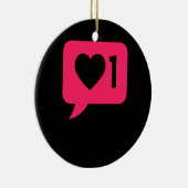 ソーシャルメディア通知バレンタインデー セラミックオーナメント (右)