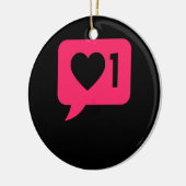 ソーシャルメディア通知バレンタインデー セラミックオーナメント (左)