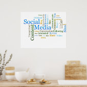 ソーシャルメディア関連文字 ポスター (キッチン)