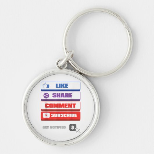 ソーシャルメディア いいね シェア コメント 登録 Vlogger キーホルダー (正面)