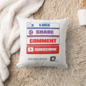 ソーシャルメディア いいね シェア コメント 登録 Vlogger クッション (ブランケット)