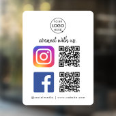 ソーシャルメディア ウィンドウステッカー | インスタグラム フェイスブック QR ウィンドウサイン