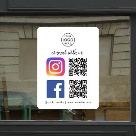 ソーシャルメディア ウィンドウステッカー | インスタグラム フェイスブック QR ウィンドウサイン