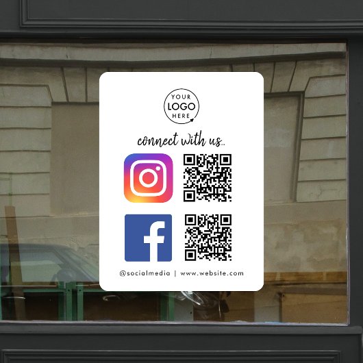 ソーシャルメディア ウィンドウステッカー | インスタグラム フェイスブック QR ウィンドウサイン