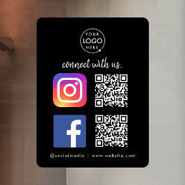 ソーシャルメディア ウィンドウ ステッカー | インスタグラム フェイスブック QR ウィンドウサイン