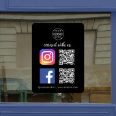 ソーシャルメディア ウィンドウ ステッカー | インスタグラム フェイスブック QR ウィンドウサイン