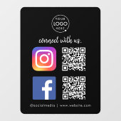 ソーシャルメディア ウィンドウ ステッカー | インスタグラム フェイスブック QR ウィンドウサイン (シート)