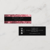 ソーシャルメディア – オール&ウェブサイトホットピンクグリッター スキニー名刺 (正面/裏面)