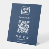 ソーシャルメディア テーブルサイン | インスタグラム ネイビー QR (正面)