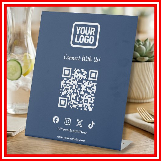 ソーシャルメディア テーブルサイン | インスタグラム ネイビー QR