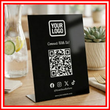 ソーシャルメディア テーブルトップサイン | Instagram TikTok X QR