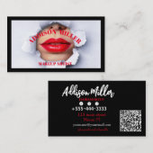 ソーシャルメディア、トレンディーメイクアップアーティストQRコード 名刺 (正面/裏面)