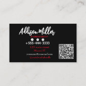 ソーシャルメディア、トレンディーメイクアップアーティストQRコード 名刺 (裏面)