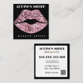 ソーシャルメディア、トレンディー、メイクアップアーティスト&QRコード スクエア名刺 (正面/裏面)