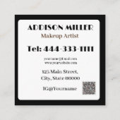 ソーシャルメディア、トレンディー、メイクアップアーティスト&QRコード スクエア名刺 (裏面)