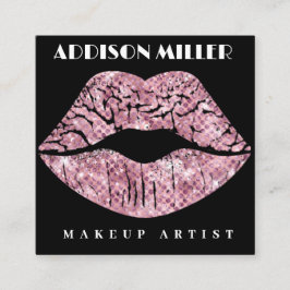 ソーシャルメディア、トレンディー、メイクアップアーティスト&QRコード スクエア名刺
