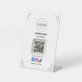 ソーシャルメディア ビジネスカード | Instagram Facebook QR 台座サイン (正面)