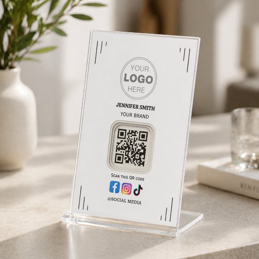ソーシャルメディア ビジネスカード | Instagram Facebook QR 台座サイン