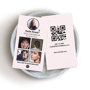 ソーシャルメディア、ピンクのインスタグラム写真 名刺