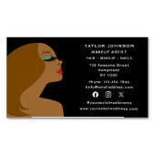 ソーシャルメディア メイクアップアーティスト ヘアスタイリスト 美容師 マグネット名刺 (正面)