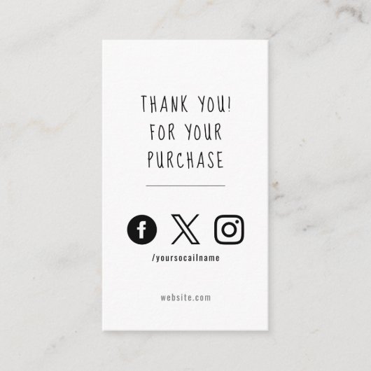ソーシャルメディア、白黒の注文の挿入カード エンクロージャーカード (正面)