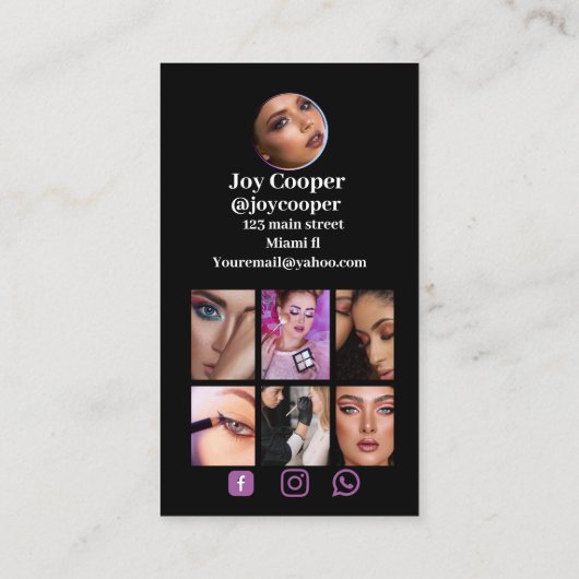 ソーシャルメディア、InstagramフォトコラージュQRcode 名刺 (裏面)