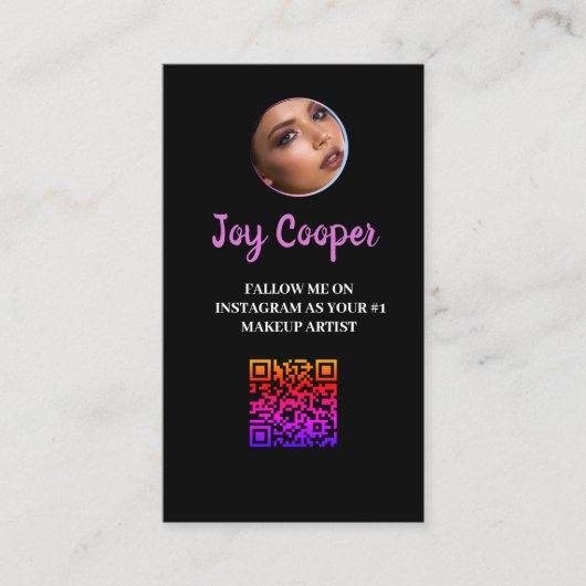 ソーシャルメディア、InstagramフォトコラージュQRcode 名刺 (正面)