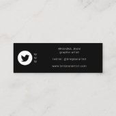 ソーシャルメディア& Webサイトピンクフローラ&ブラック3 スキニー名刺 (裏面)