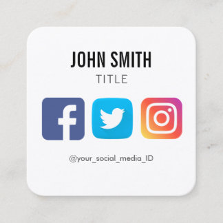 ソーシャルメディアFACEBOOK TWITTER INSTAGRAMのプロフィール スクエア名刺