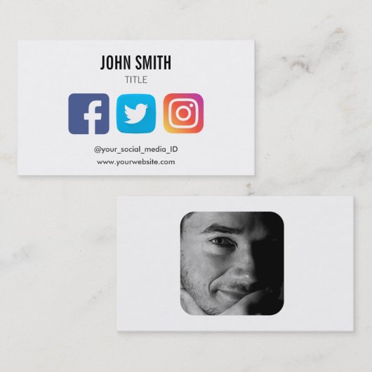 ソーシャルメディアFACEBOOK TWITTER INSTAGRAMのプロフィール 名刺 (正面/裏面)