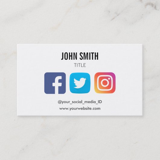 ソーシャルメディアFACEBOOK TWITTER INSTAGRAMのプロフィール 名刺 (正面)