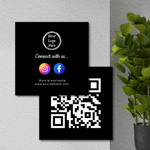 ソーシャルメディアInstagramおよびFacebookのQRコード スクエア名刺