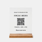 ソーシャルメディアQRに対する自後を追分のスキャンの作成 アクリルサイン (正面)