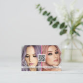 ソーシャルメディアQRコモダンードメイクアーティスト写真ブー 名刺 (スタンド正面)