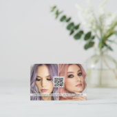 ソーシャルメディアQRコモダンードメイクアーティスト写真ブー 名刺 (スタンド正面)