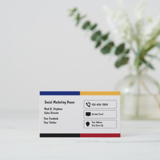 ソーシャルメディアQRコードのビジネス連絡カード コーリングカード (スタンド正面)