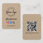 ソーシャルメディアQRコードのWebサイトのロゴをカスタム取得する 名刺 (正面/裏面)