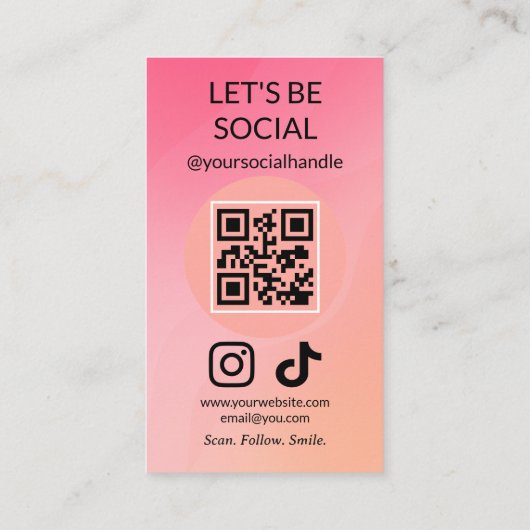 ソーシャルメディアQRコードを小さく接続しよう 名刺 (裏面)