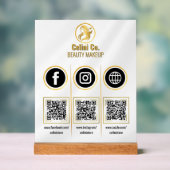 ソーシャルメディアQRコードアクリル記号 – プラットフォ数々のーム アクリルサイン (ニュートラル)