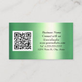 ソーシャルメディアQRコードエメラルドグリーンメタリック 名刺 (正面)