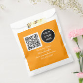 ソーシャルメディアQRコードオレンジ現代ビジネスロゴ フェイバーバッグ (封をした状態)